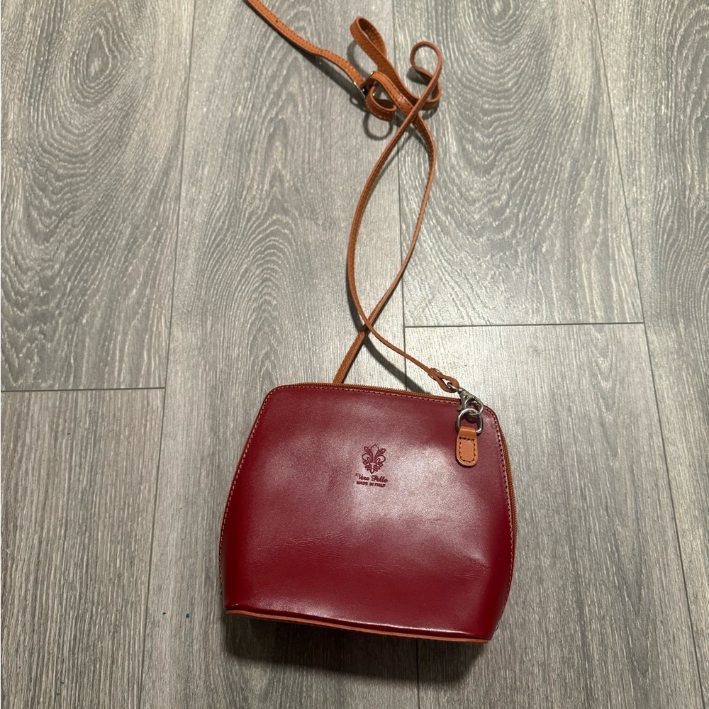 Vera Pelle Made in Italy Leather Crossbody Bag
